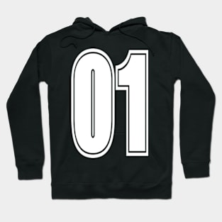 Varsity Sports Team Jersey Shirt Number 01 White Hoodie